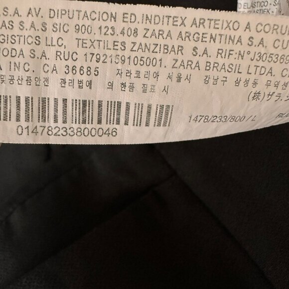 Zara Black Soft Ankle Flat Front‎ Pockets Business Casual Pants Size Large - Picture 16 of 16